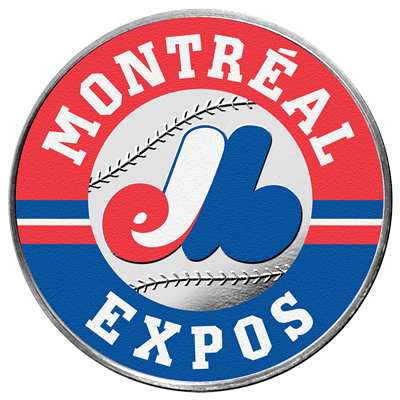 A picture of a 1 oz Montreal Expos Silver Colorized Round